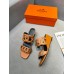 Hermes Figari 55mm Wedge Sandals In Brown Nappa Leather