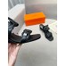 Hermes Figari 55mm Wedge Sandals In Black Nappa Leather