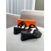 Hermes Figari 55mm Wedge Sandals In Black Nappa Leather