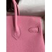 Hermes Birkin 25 Retourne Handmade Bag In Pink Clemence Leather