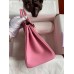 Hermes Birkin 25 Retourne Handmade Bag In Pink Clemence Leather