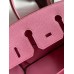 Hermes Birkin 25 Retourne Handmade Bag In Pink Clemence Leather
