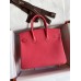 Hermes Birkin 25 Retourne Handmade Bag In Rose Lipstick Clemence Leather