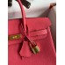 Hermes Birkin 25 Retourne Handmade Bag In Rose Lipstick Clemence Leather