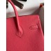Hermes Birkin 25 Retourne Handmade Bag In Rose Lipstick Clemence Leather