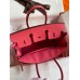 Hermes Birkin 25 Retourne Handmade Bag In Rose Lipstick Clemence Leather