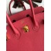 Hermes Birkin 25 Retourne Handmade Bag In Rose Lipstick Clemence Leather