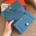 Hermes Dogon Duo Wallet In Blue Jean Leather