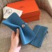 Hermes Dogon Duo Wallet In Blue Jean Leather
