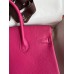 Hermes Birkin 25 Retourne Handmade Bag In Rose Tyrien Clemence Leather