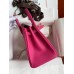 Hermes Birkin 25 Retourne Handmade Bag In Rose Tyrien Clemence Leather