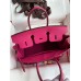 Hermes Birkin 25 Retourne Handmade Bag In Rose Tyrien Clemence Leather