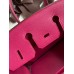 Hermes Birkin 25 Retourne Handmade Bag In Rose Tyrien Clemence Leather