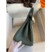 Hermes Birkin 25 Retourne Handmade Bag In Vert Amande Clemence Leather