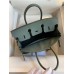 Hermes Birkin 25 Retourne Handmade Bag In Vert Amande Clemence Leather