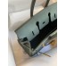 Hermes Birkin 25 Retourne Handmade Bag In Vert Amande Clemence Leather