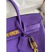 Hermes Birkin 25 Retourne Handmade Bag In Violet Clemence Leather