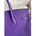 Hermes Birkin 25 Retourne Handmade Bag In Violet Clemence Leather