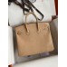 Hermes Birkin 25 Retourne Handmade Bag In Beige Lizard Leather