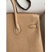 Hermes Birkin 25 Retourne Handmade Bag In Beige Lizard Leather