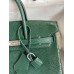 Hermes Birkin 25 Retourne Handmade Bag In Malachite Lizard Leather