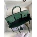 Hermes Birkin 25 Retourne Handmade Bag In Malachite Lizard Leather