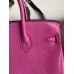 Hermes Birkin 25 Retourne Handmade Bag In Pink Lizard Leather