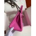 Hermes Birkin 25 Retourne Handmade Bag In Pink Lizard Leather