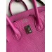 Hermes Birkin 25 Retourne Handmade Bag In Pink Lizard Leather