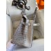 Hermes Birkin 25 Retourne Bag In Himalaya Niloticus Crocodile Skin