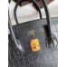 Hermes Birkin 25 Handmade Bag In Black Crocodile Niloticus Matte Skin