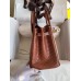 Hermes Birkin 25 Retourne Handmade Bag In Gold Matte Alligator Leather