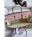 Hermes HSS Birkin 25 Bicolor Bag in Pink and Craie Chevre Mysore Leather