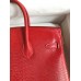 Hermes Birkin 25 Retourne Handmade Bag In Red Lizard Leather