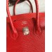 Hermes Birkin 25 Retourne Handmade Bag In Red Lizard Leather