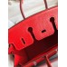 Hermes Birkin 25 Retourne Handmade Bag In Red Lizard Leather