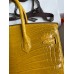 Hermes Birkin 25 Handmade Bag In Yellow Crocodile Niloticus Shiny Skin