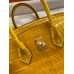 Hermes Birkin 25 Handmade Bag In Yellow Crocodile Niloticus Shiny Skin
