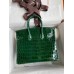 Hermes Birkin 25 Handmade Bag In Malachite Crocodile Niloticus Shiny Skin