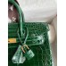 Hermes Birkin 25 Handmade Bag In Malachite Crocodile Niloticus Shiny Skin