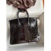 Hermes Birkin 25 Handmade Bag In Black Crocodile Niloticus Shiny Skin