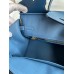 Hermes Birkin 25 Retourne Handmade Bag In Deep Blue Swift Calfskin