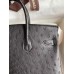 Hermes Birkin 25 Retourne Handmade Bag In Black Ostrich Leather