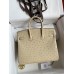 Hermes Birkin 25 Retourne Handmade Bag In Parchemin Ostrich Leather