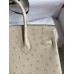 Hermes Birkin 25 Retourne Handmade Bag In Parchemin Ostrich Leather