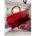 Hermes Birkin 25 Handmade Bag In Red Crocodile Porosus Shiny Skin