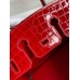 Hermes Birkin 25 Handmade Bag In Red Crocodile Porosus Shiny Skin
