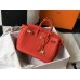 Hermes Birkin 25cm Bag In Red Clemence Leather GHW