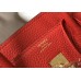 Hermes Birkin 25cm Bag In Red Clemence Leather GHW
