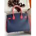Hermes HSS Birkin 30 Bicolor Bag in Blue Saphir and Rose Lipstick Epsom Calfskin